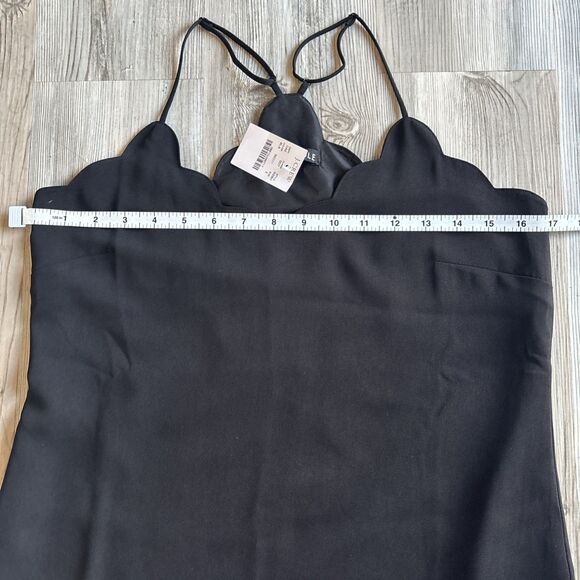 J. Crew Mercantile Scalloped Racerback Cami Tank Top Black Lined Size 2 - Picture 7 of 10
